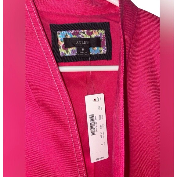 J Crew Going Out Pink Open Linen Blazer SIZE 8 - Picture 3 of 6